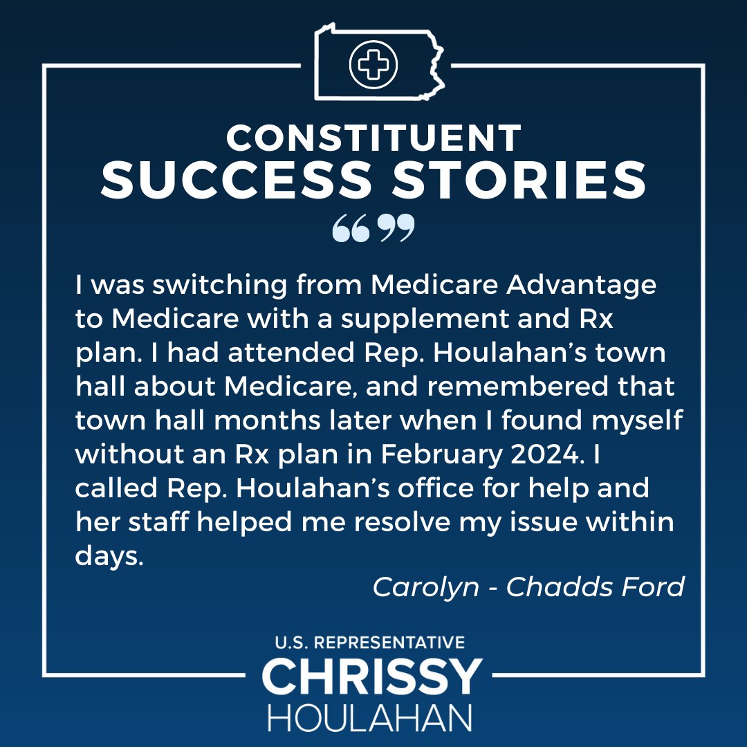 We know how tough it can be to navigate federal agencies, so my office is here to help. Recently, we helped Carolyn from Chadds Ford get Medicare to update her record which made it possible for her to switch plans. Reach out to my office for help at houlahan.house.gov/forms/casework/.