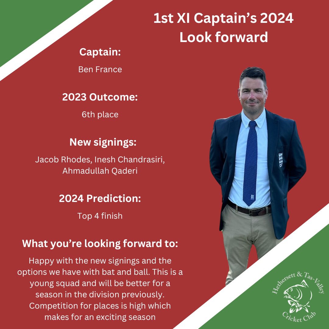 htvcc's tweet image. 2024 CAPTAINS PREDICTIONS | With the senior men&apos;s season getting underway this weekend, we&apos;ve asked our captains for some predictions for the upcoming season. Buzz is building at HTVCC now, we&apos;re hoping for a lot of success across all teams this season! #buzzball #UpTheTas 🏏