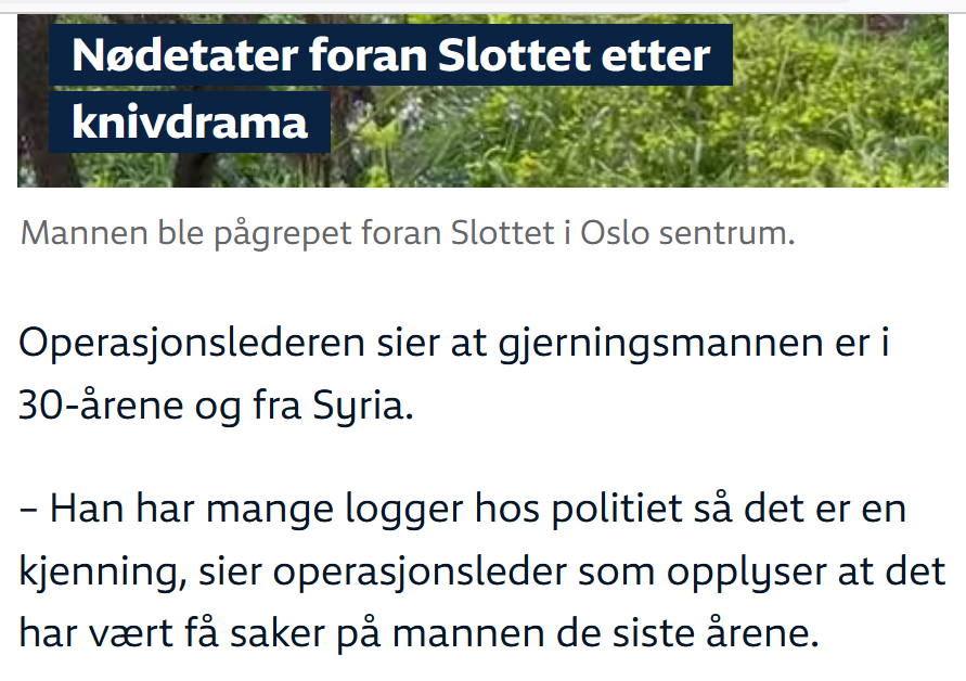 @CarlPotro BEKREFTET: 1. Mai Knivstikkeren er fra SYRIA

Personen som terroriserte Oslo sentrum 1. mai er fra Syria.  (Politiet nevner ikke om han er asylsøker)

Hei @Utlendingsdir - Returner dette svinet, før han tar livet av folk.