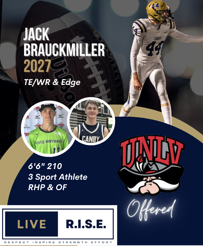 Congratulations to freshmen @JBBrauckmiller for picking up his first division one scholarship offer this morning from @unlvfootball. Big things are ahead for this 3-sport star!#RISE @canbyschools @CanbyAthletics @CanbyHighSchool @PrepRedzone @BrandonHuffman @AndrewNemec