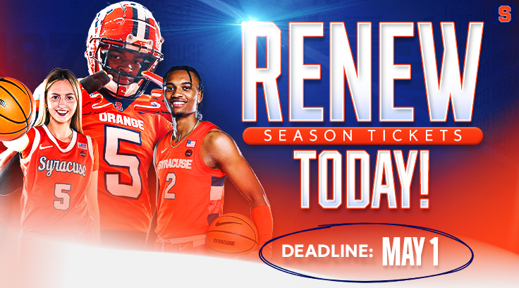 🚨 DEADLINE TODAY! 🚨 Today is your last chance to renew your football and basketball season tickets! Secure your seats by midnight to join us in the JMA Dome for the 2024-25 season! cuse.com/tickets