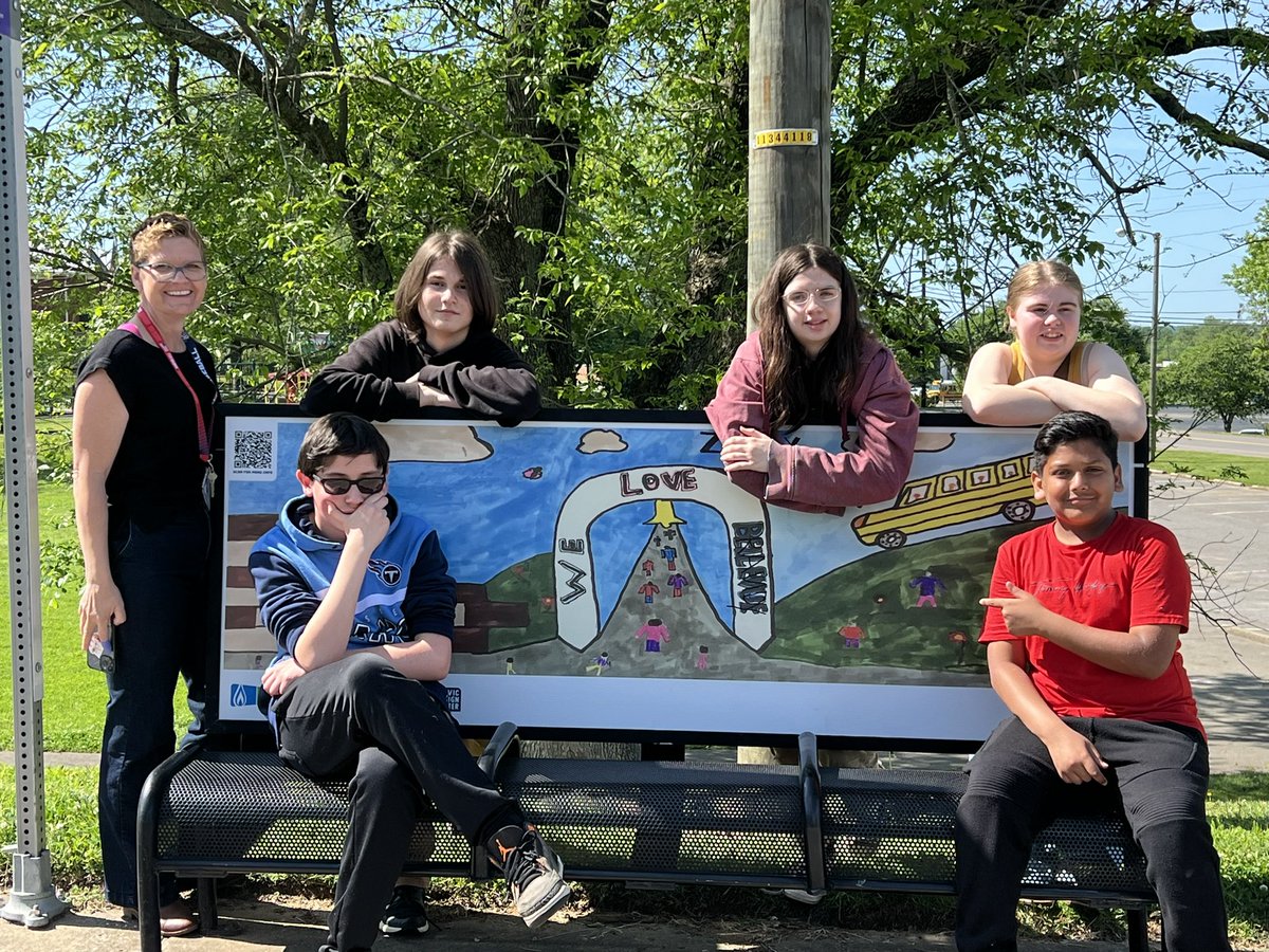 Our Mighty Owls designed two different bus stop benches in the Bellevue Community (one in front of red caboose and one in front of Kroger on 70) to brighten up the spaces! BMS students can really do it all! 🦉🎉