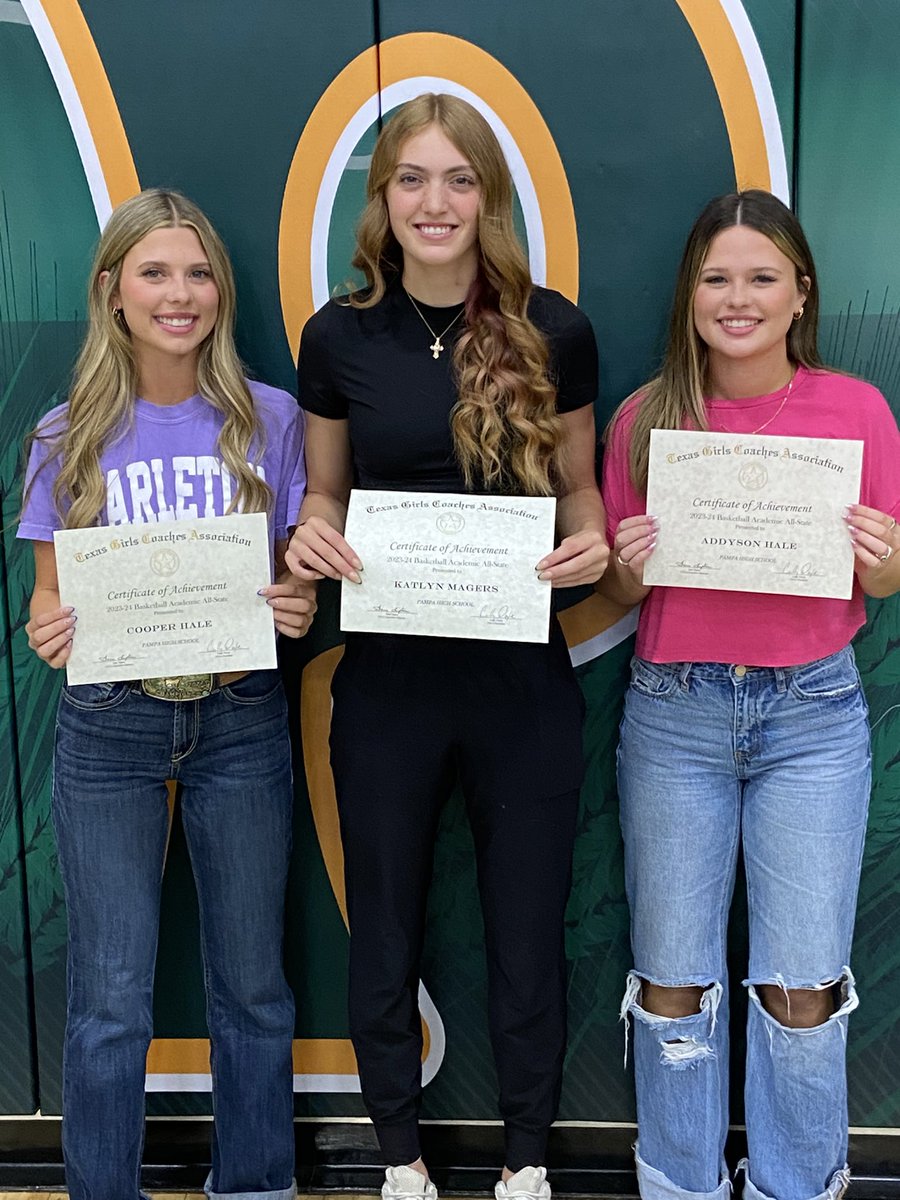 Congratulations to the 3 amazing Lady Harvesters!! They were named to the TGCA Academic All-State team! Perfect effort and relentless attack in the classroom! Proud of y’all!! @cjones8114 @HarvesterPRIDE @pampaisd