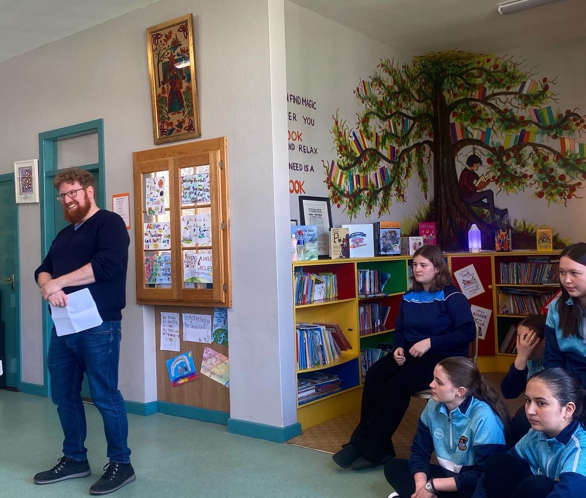 A huge THANK YOU to author Dave Rudden for visiting our school today! 📖👏 

Not only did he open our brand new school library, but he also generously donated over 100 books to fill its shelves with plenty of magic and adventure! 📚✨

#AuthorVisit #SchoolLibrary