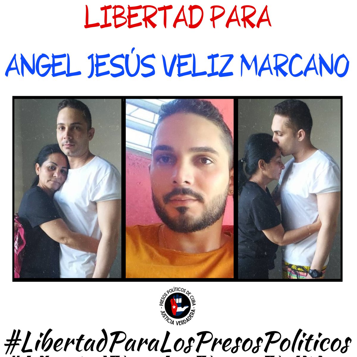 Pidamos Libertad para Ángel Jesús Veliz Marcano. Cada día que pasa tras las rejas es un año de vida que la Dictadura le roba.
.
Los #PresosDeCastro no estarán solos jamás. #Twittazo
.
.
.
#HastaQueSeanLibres 
#PresosPoliticosDeCuba 
#LibertadParaLosPresosPoliticos