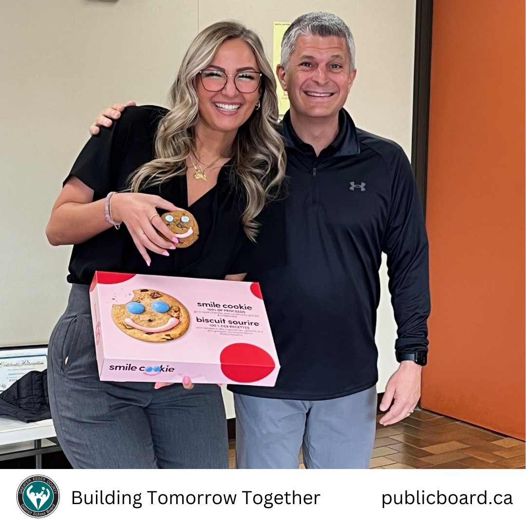 We're all smiles at the GECDSB admin building! This year, proceeds of Tim Hortons Smile Cookies will be donated to OSNP and The Hospice of Windsor Essex County. OSNP provides funding and support to breakfast and snack programs in 95 schools across Windsor-Essex, reaching