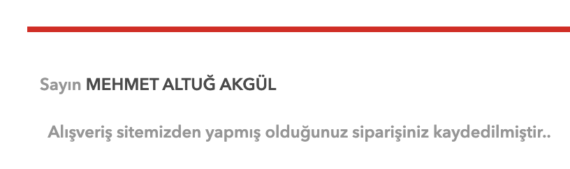 Sipariş verildi :)