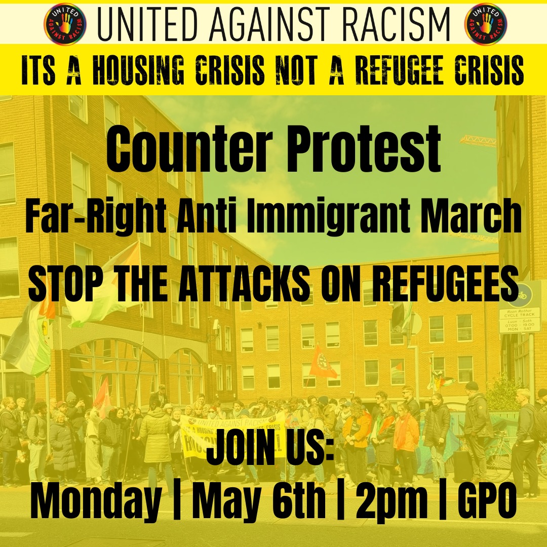 A far-right protest has been called on 6 May. It comes after recent arson attacks, the racist murder of a Croatian man, and increased attacks on refugees. We urge people to come out and take a stand against hatred and division. If we do not, this poison will continue to grow.