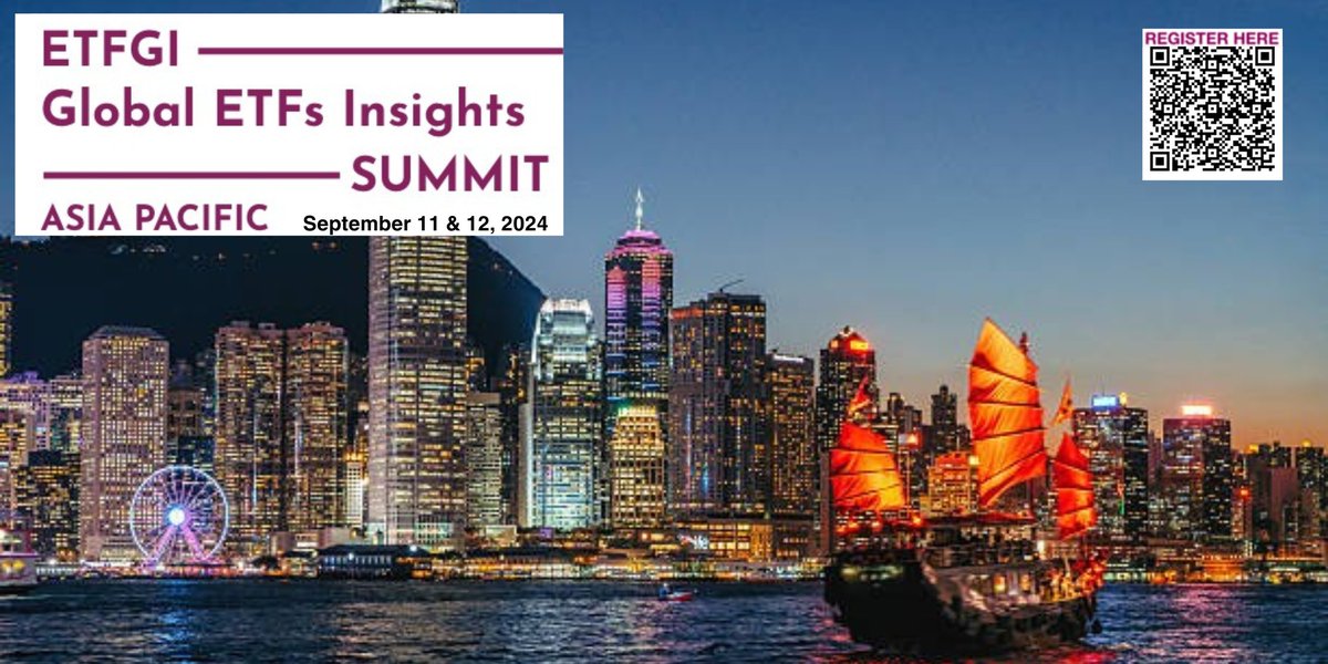 📢#Register to attend our 5th Annual @ETFGI Global #ETFs Insights Summit- #AsiaPacific in #HongKong
🗓️Sep 11 - from 10:00am to 6:30pm at Centricity - Concentric
🗓️Sep 12- Virtual
🎧All sessions will be recorded
📚CPD credits, Free for buy-side
#RegisterNow bit.ly/3HDBLD9