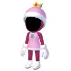 a peach inspired mii costume from mario & sonic at the winter olympic games!