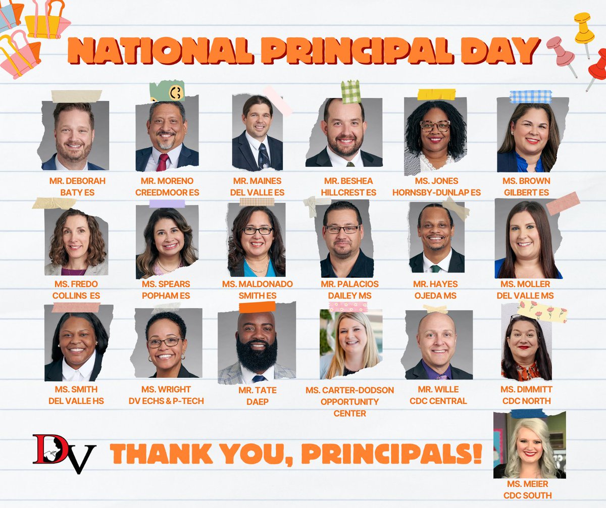 Happy National Principal Day to all of our extraordinary principals in the district! Today we get to celebrate and honor our school principals for their leadership, guidance, and commitment to their students and staff. Thank you for everything you do!