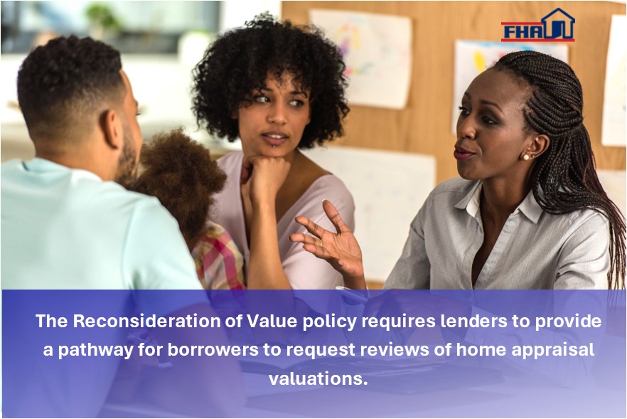 Our new Single Family Reconsideration of Value policy for lenders will enable borrowers to request a re-assessment of the appraised value of their property if they believe that the appraisal was inaccurate or biased. Read more: hud.gov/press/press_re…