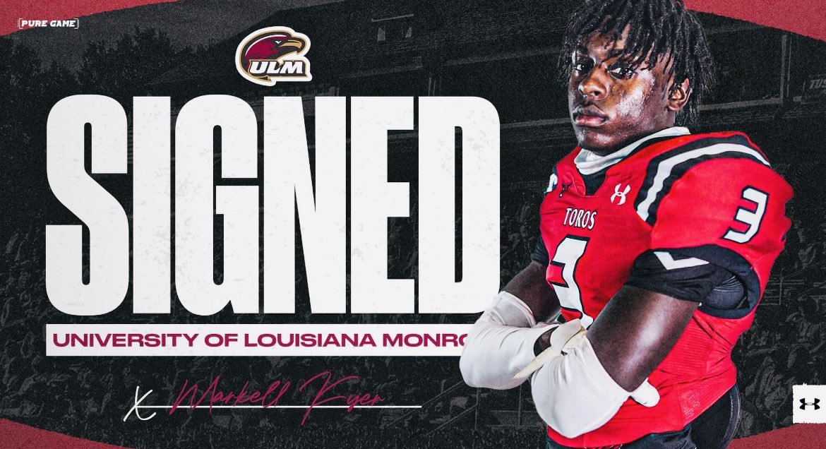 Congrats to <a href="/blackmon_bree/">Bree Blackmon</a> &amp; <a href="/KyerMarkell/">Markell “HIGHSTEPPER” Kyer</a> on signing with <a href="/TusculumFB/">Tusculum Football</a> &amp; <a href="/ULM_FB/">ULM Football</a> 
These 2 are gonna do great things at the NEXT LEVEL!!! #RecruitToros ♥️🖤