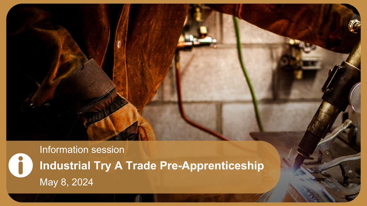 Applications are now being accepted for Conestoga's new tuition-free Pre-Apprenticeship Industrial Try A Trade training program. Attending an information session is the first step. Join the next in-person session on May 8: ow.ly/FWiq50RsthH.