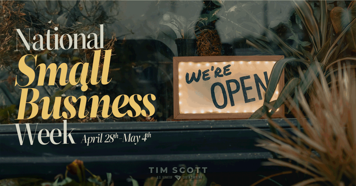 Small businesses are the backbone of our nation’s economy. This week, let us celebrate all they do to drive opportunity in America.