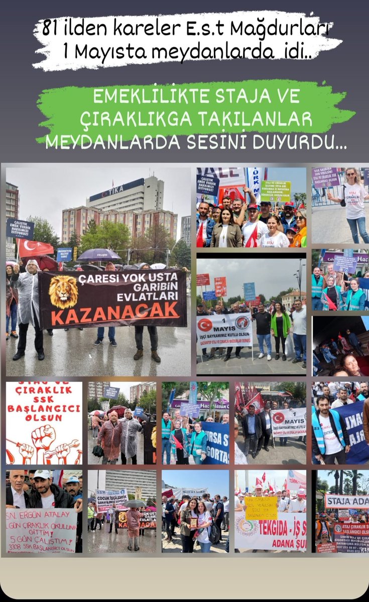 Bu bir Hak mücadelesidir. Staj Çıraklık Ssk Başlangıcı Olsun Emek Kutsaldır #ÇırakStajyer1MayıstaSahada