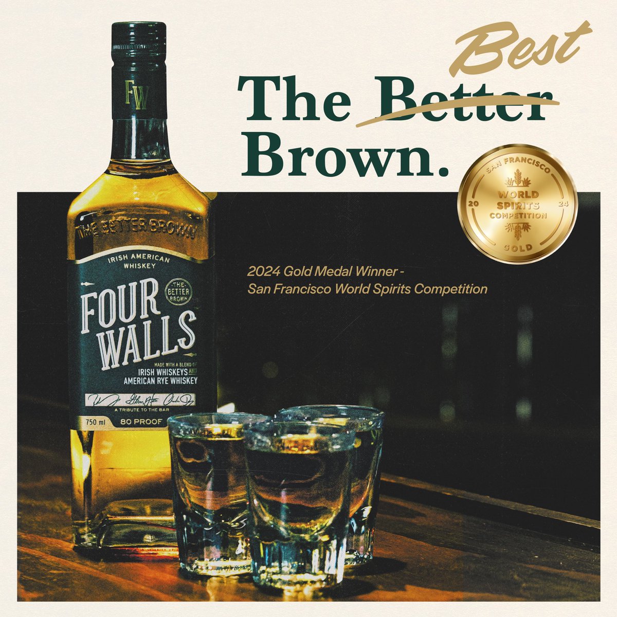 Taste our gold medal-winning brown: fourwallswhiskey.com/products/four-…