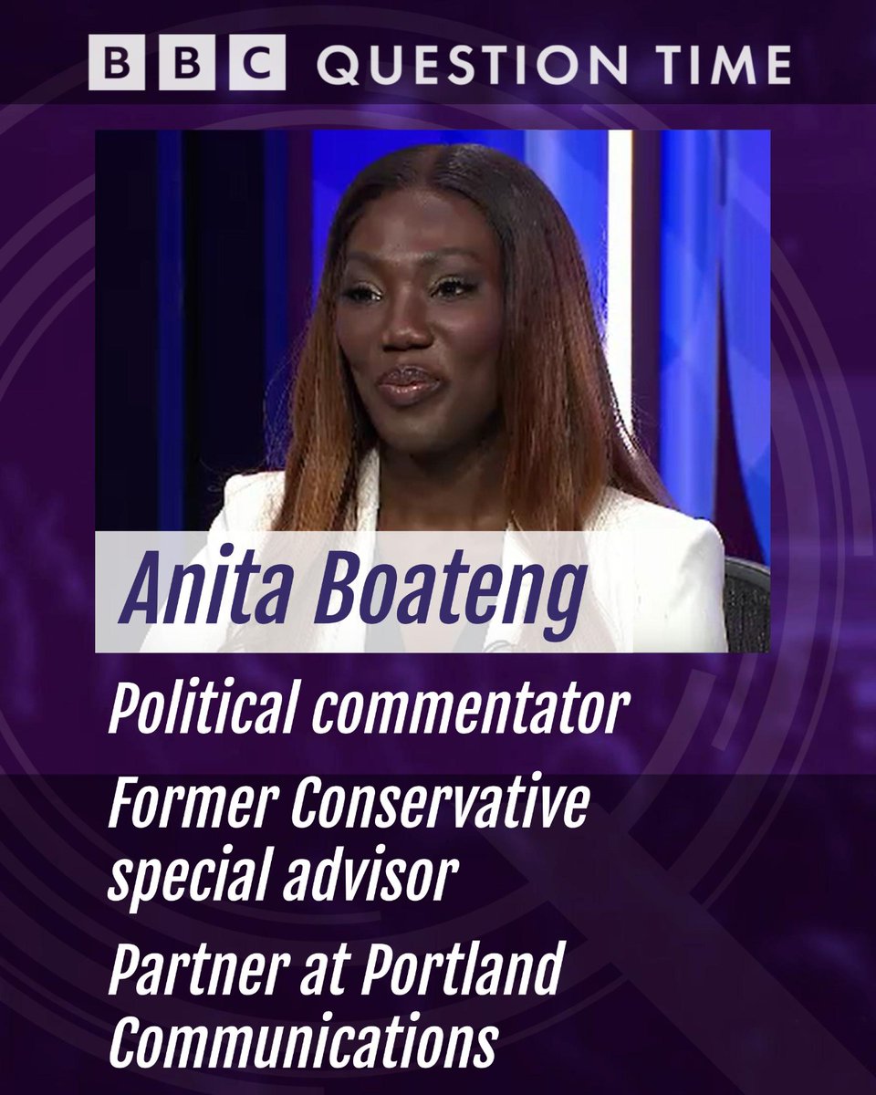 Former Conservative advisor @anitabboateng will be on the panel #bbcqt