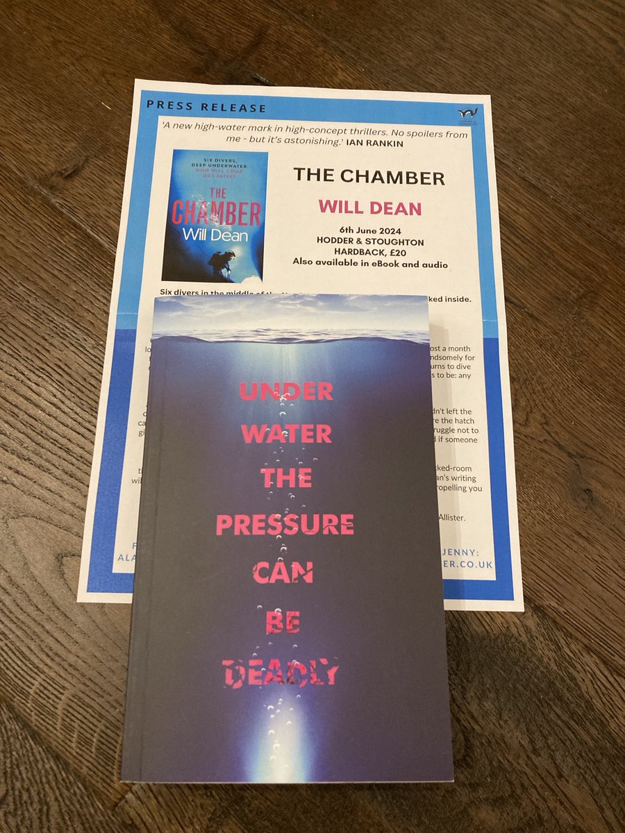 So ⁦@willrdean⁩ swam onto the scene today with his latest! #TheChamber ⁦@HodderFiction⁩