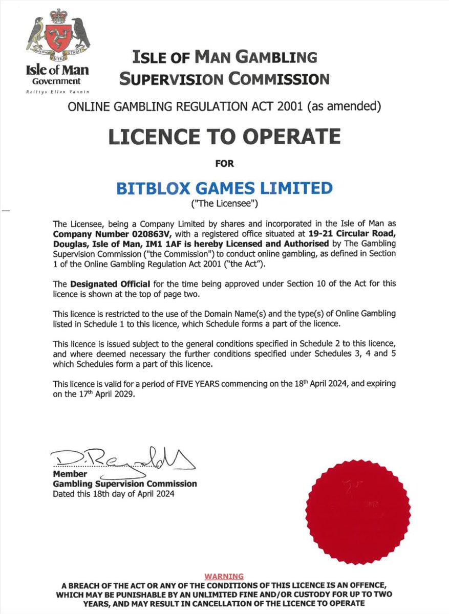 Bitblox has secured its Isle of Man gaming licence!

Our crypto games studio meets the Isle of Man Gambling Supervision Commission's high standards for integrity, fairness, and security

This allows us to distribute on-chain betting games to major licenced web2 igaming operators