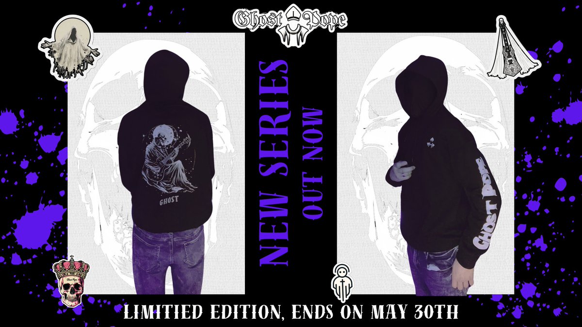 🔥 Just dropped: the full #GhostPope series is here! Limited edition styles are waiting to be claimed. Available only till May 30th. Grab yours before they vanish into the night! Check out our new landing page for all the details. #NewRelease #LimitedTime