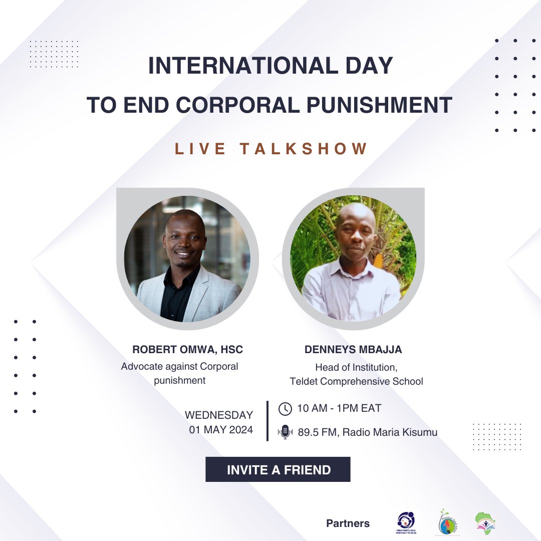 Let's join hands and work towards ending violence against children today. 
#EndCorporalPunishment