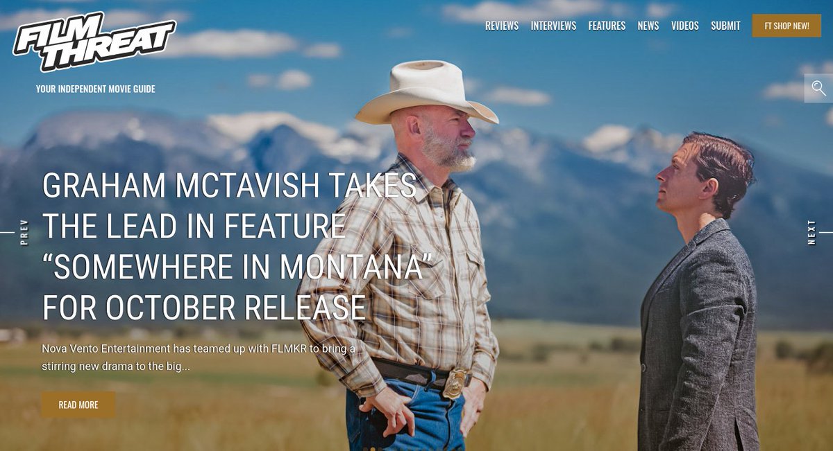 '…an unexpected accident on set, pushing the characters into a compelling emotional spiral.' Graham McTavish takes the lead in Somewhere In Montana.
filmthreat.com/news/graham-mc… #SupportIndieFilm #SomewhereInMontana #NovaVento