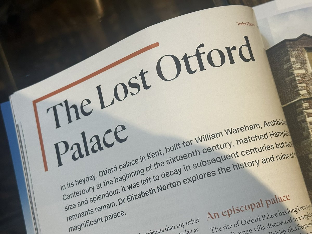 Look what arrived through my door today ❤️ issue 12 of the fabulous @TudorPlaces magazine, filled as always with fascinating articles. I wrote the article on the lost Otford Palace, a Tudor palace where it is still possible to visit a small portion of the building #tudorplaces