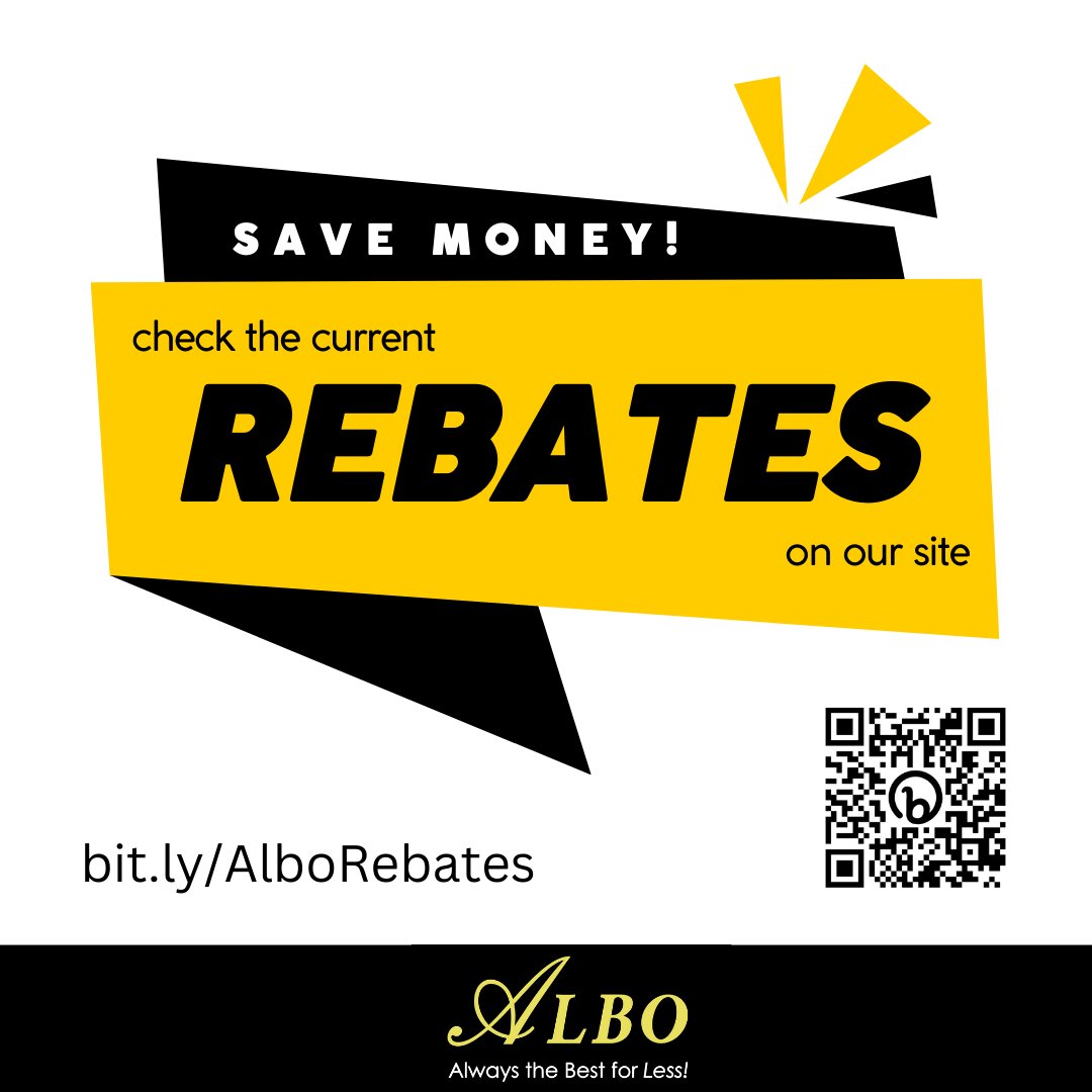 Take advantage of our appliance rebate program and save big on your favorite brands. 💰  Upgrade your home and get rewarded with cashback or discounts.  Visit alboappliance.com/shop-by-rebates  for current rebates!

#ApplianceRebates #SaveMoney #AlboAppliance