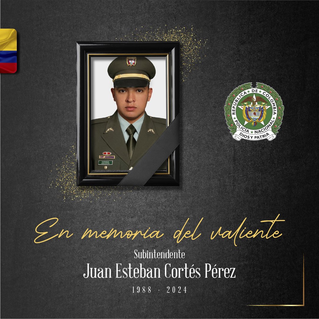 Nuestro subintendente Juan Cortés ofrendó su vida al intentar frustrar un hurto en Medellín. Dos de los delincuentes resultaron heridos. Dispusimos todas las capacidades para dar con el paradero de los demás responsables y llevarlos ante la justicia. Solidaridad con su familia.