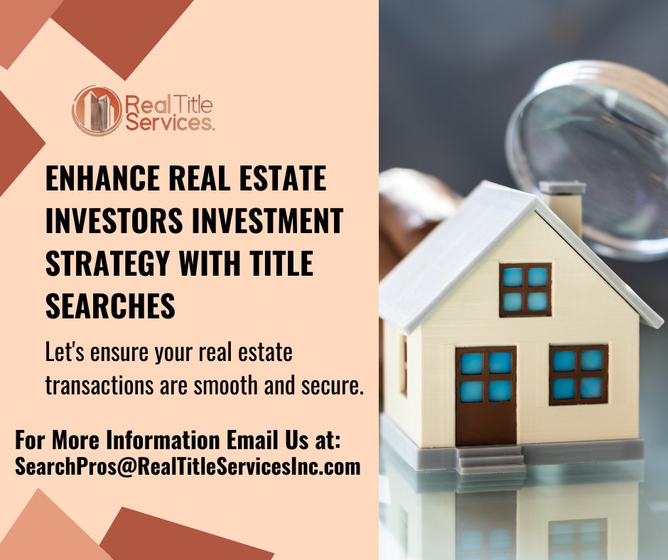 📧SearchPros@RealTitleServicesInc.com
#Titlesearch
#RealEstate
#titlesearches
#WomanOwned
#ALTA
#AmericanLandTitleAssociation
#DocumentRetrieval
#EscrowServices
#MortgageBanking
#MortgageBrokers
#NAMMBA
#NationalAssociationofLandTitleExaminersandAbstractors
#RealEstateInvesting