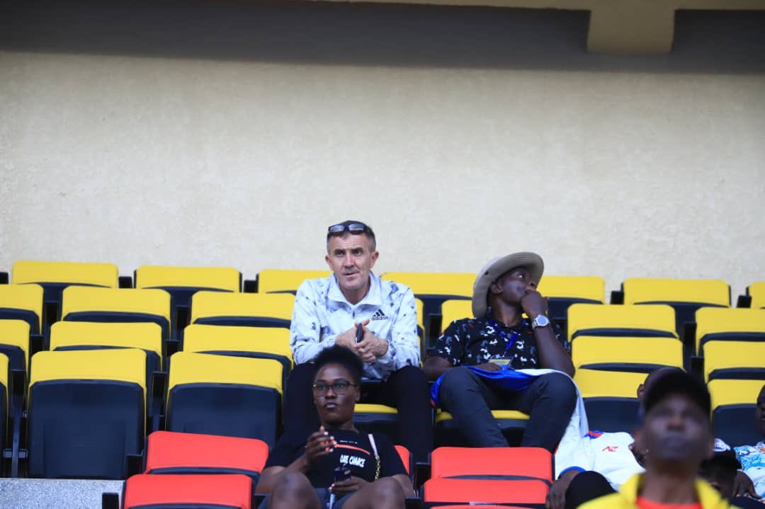 Former @UgandaCranes Coach @michocoach was at Mandela National Stadium for the @UPL double header. 📸 FUFA #NambooleTestEvents || #Radio4UG