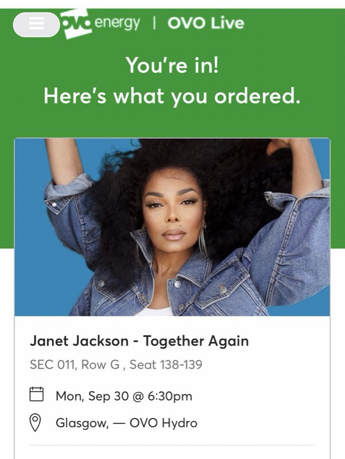 In all the excitement with my near death experience today I forgot to mention I got Janet tickets 🎫 🎉 She better no cancel this time 😤😤