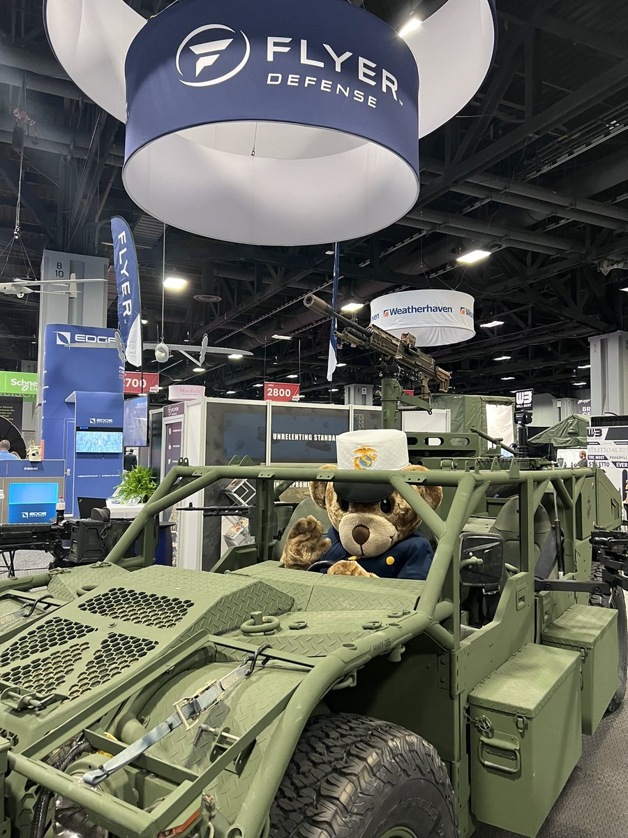 Day 2 at #ModernDayMarine and Toys for Tots’ Gunny Bear stopped by to check out the Flyer… you should too! Make sure to visit us in Booth 2607 as we showcase the #Flyer60 in all its beauty. #DriventoExceed