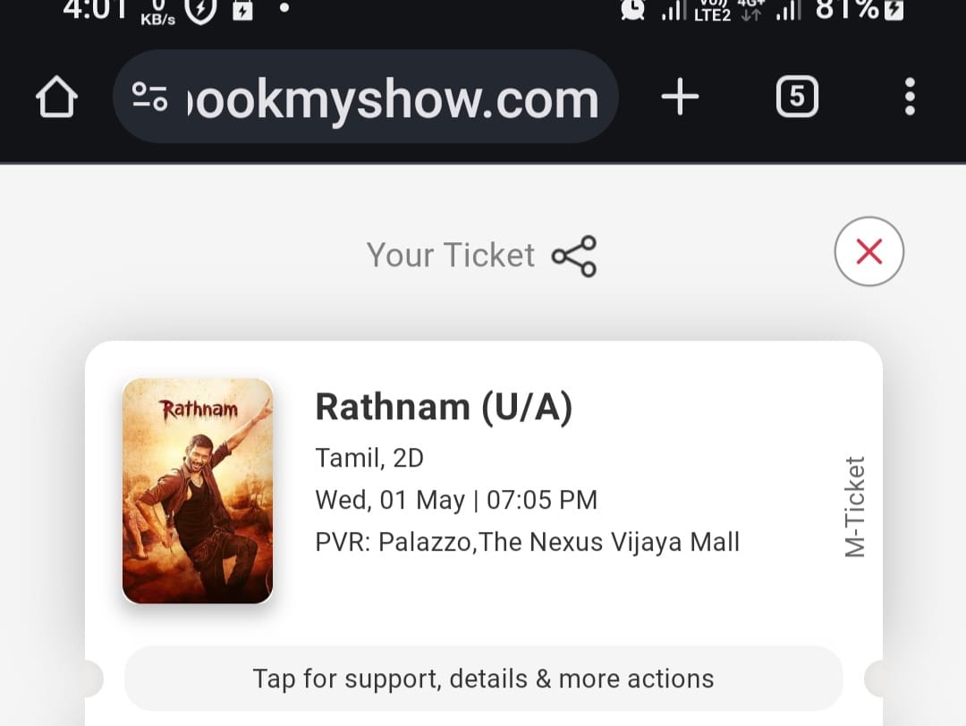 Yesterday I and my mother saw Rathnam movie. The subject of the movie was really strong, meaningful and reasonable. The actors have done a outstanding job in their characters. Actor Vishal and Samuthirakani had acted fantastic. The songs were good and pleasant to hear.