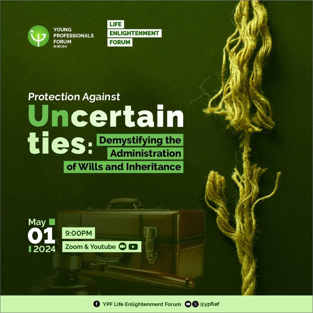 'A good man leaveth an inheritance to his children's children..' (Pro 13:22)

Every 'good man/woman' must learn HOW to ensure that their dependants take possession of their rightful inheritance.

Join us tonight for the next LEF session, to learn HOW!