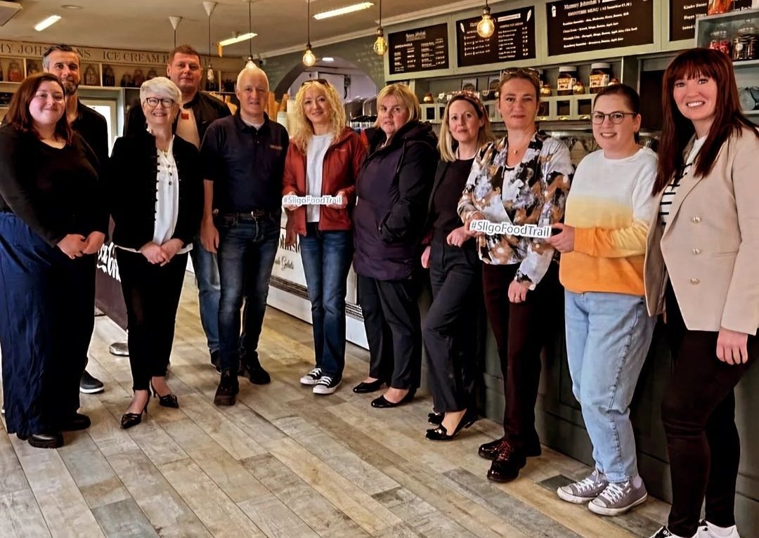 Sligo Food trail members out and about this morning in @MammyJohnstons for a members familiarisation trip. The first of May was kind to us with good company, great coffee and insight into a Sligo favourite family run business. #sligofoodtrail #sligowhoknew #sligotourism