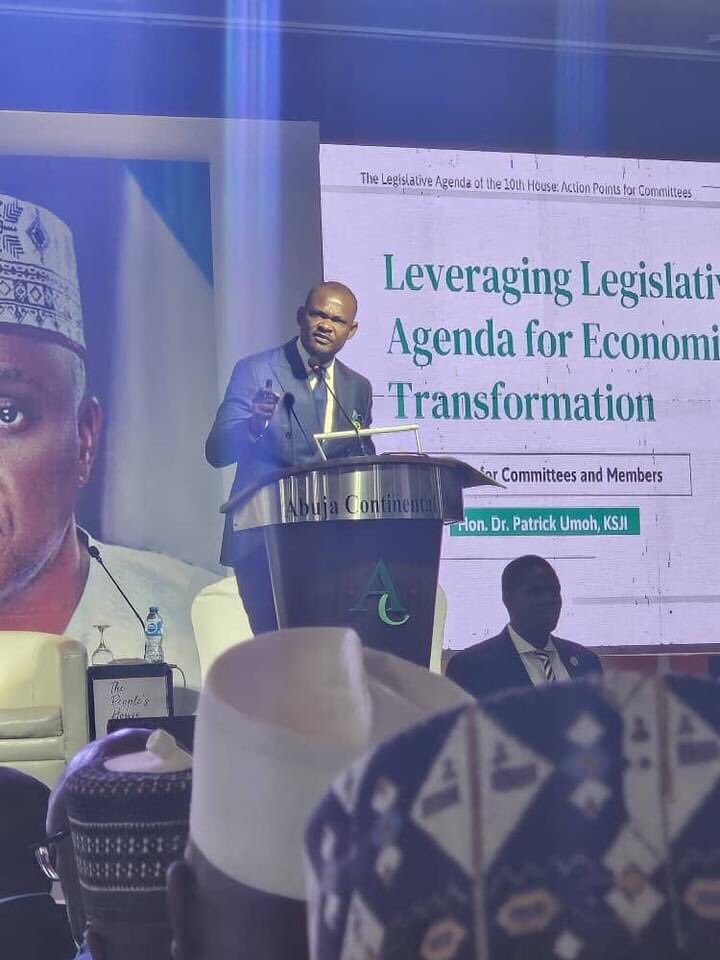 Dr. Patrick Umoh, today delivered a paper titled 'Leveraging the Legislative Agenda of the 10th House for Economic Transformation' at a two-day Legislative Retreat of the House of Representatives

#LegislativeAgenda, #10thHouseofReps #EconomicTransformation, #LegislativeRetreat.