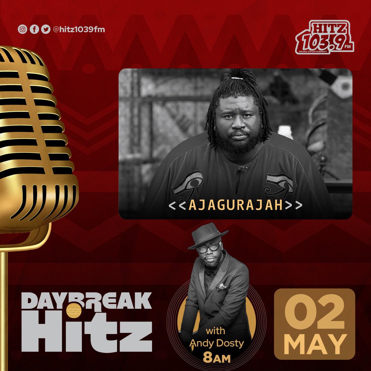 Bishop Kwabena Boakye Asiamah, popularly known as Ajagurajah, who is also @kwawkese’s best friend, is our special guest on #DaybreakHitz tomorrow morning. 

You can’t miss this for anything!