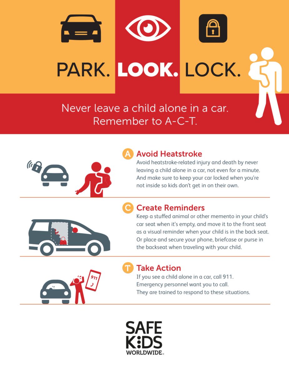 Did you know that May 1st is #HeatstrokePreventionDay? Warmer weather will be here soon, so please remember not to leave a child (or pet) in the car! ☀️ 🚓 #ACT #ParkLookLock #LaceyPD