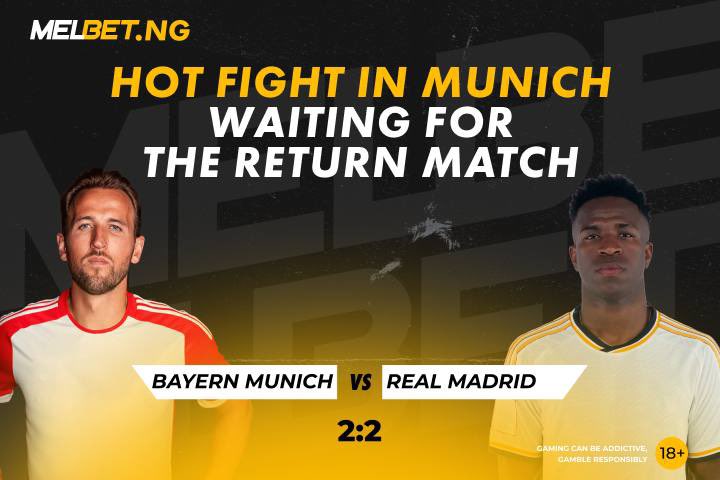 💥 The most brutal fight already in the first game of the semi-finals Did anyone expect a different scenario from a match with such a poster? A draw, everything will be decided in the return leg at the Santiago Bernabeu 🏟 #RealMadrid #BayernMunich #Footballhighlights