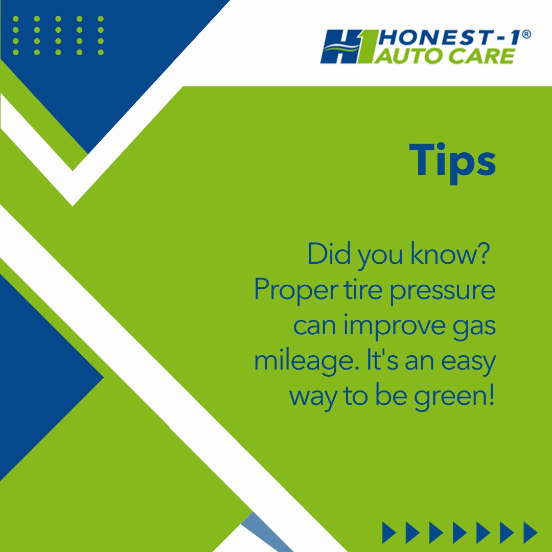 Did you know? Proper tire pressure can improve gas mileage. It's an easy way to be green!

#autorepairshop #vehiclerepair #mechanics