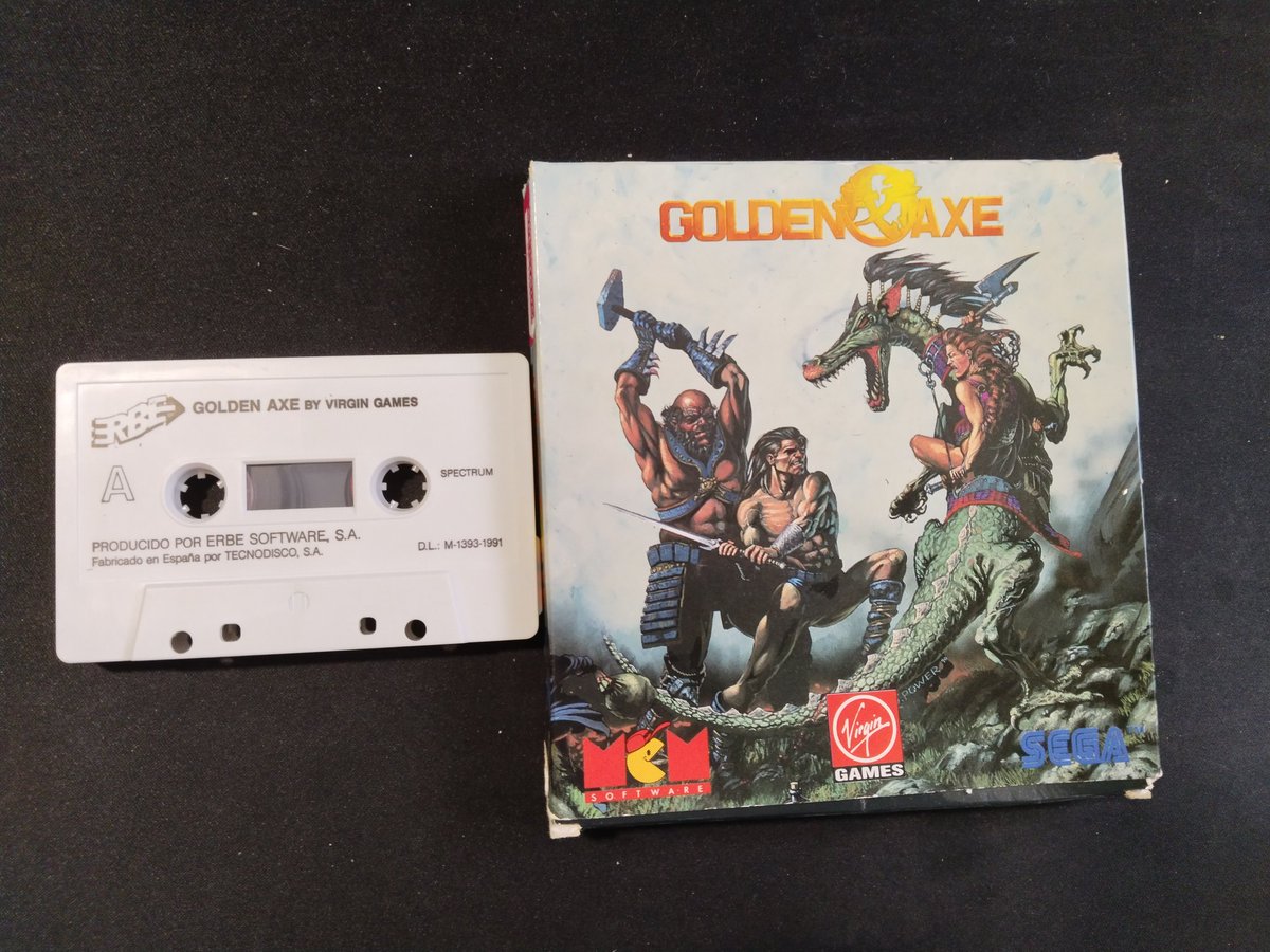 #goldenaxe de #zxspectrum . Conversión bastante digna para el sistema de #8bit 

#speccy #sega #retro #vintage #game #retrogame #collection  #pixel  #virgin #cassette