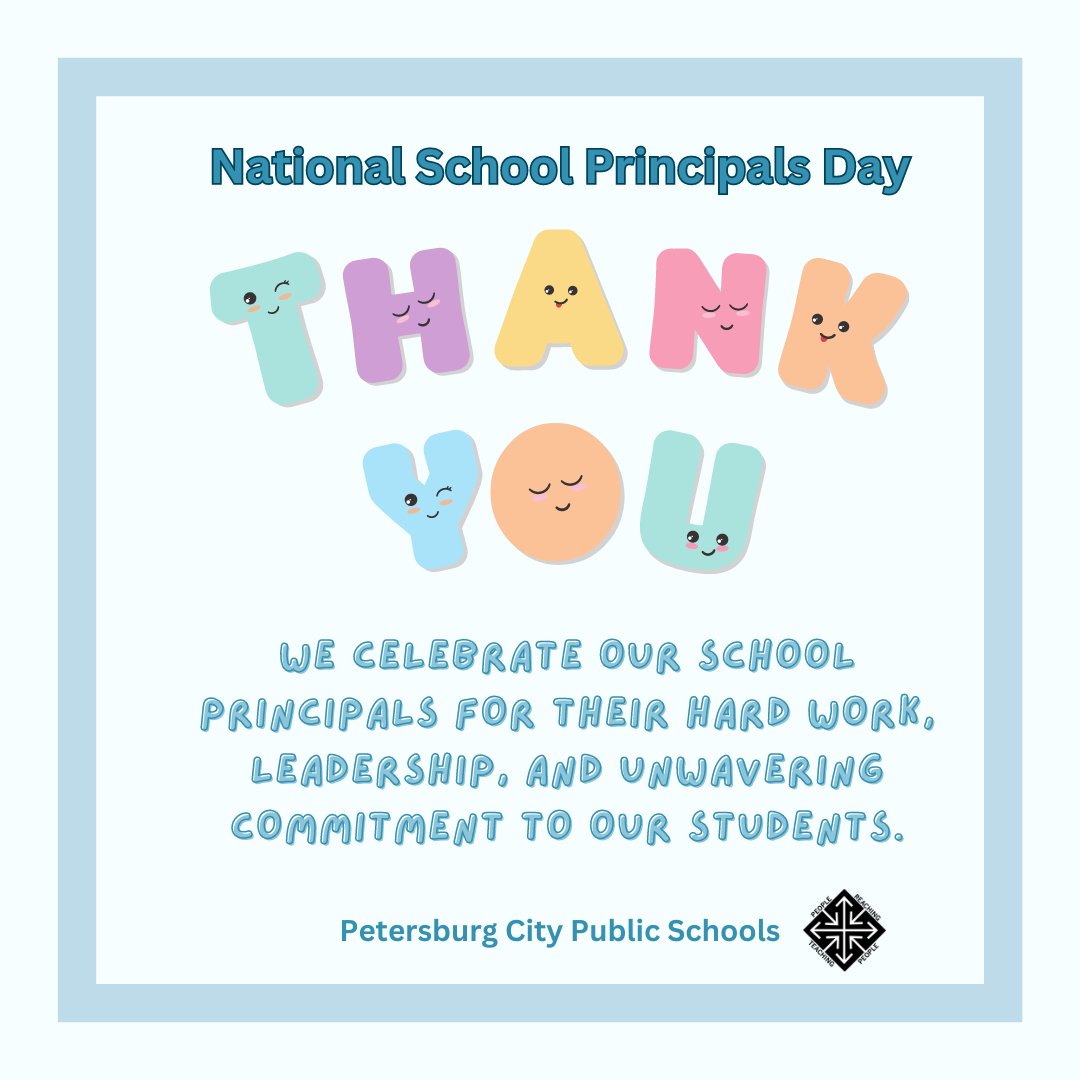 May 1 is #NationalSchoolPrincipalsDay!🎉 We want to take this time to thank our AMAZING PCPS Principals for their tireless dedication, inspiring leadership, and unwavering commitment to our students, staff, and the entire PCPS Community! ❤️  #PCPS #ThankYouPrincipals