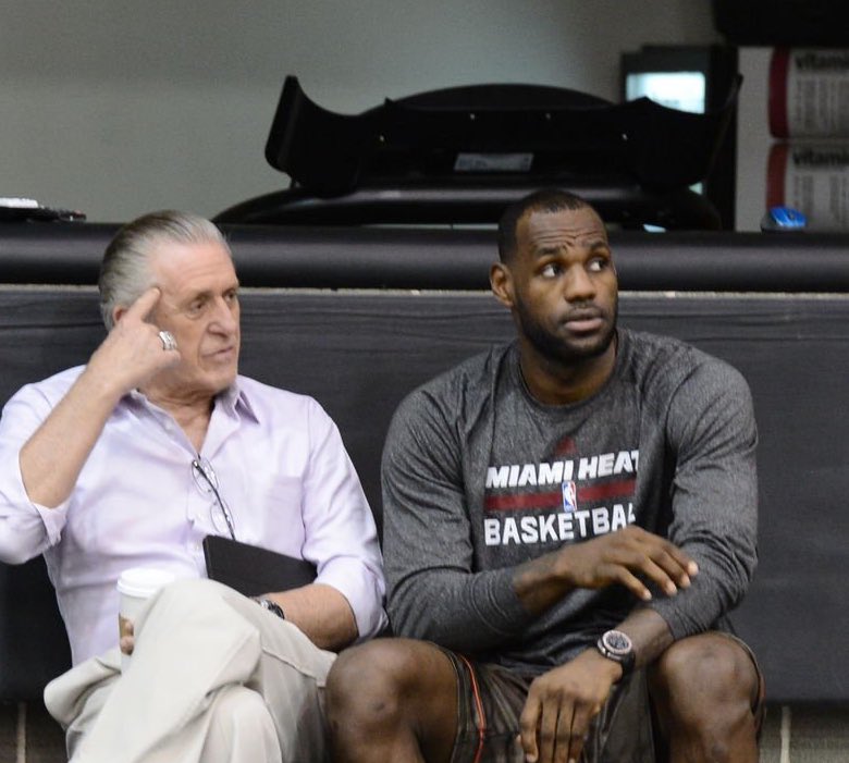 Tim Hardaway Sr. says Pat Riley wouldn't take LeBron James back on the Miami Heat 'After what happened back then...Pat Riley is not going to him.' (Via @TheCartonShow )