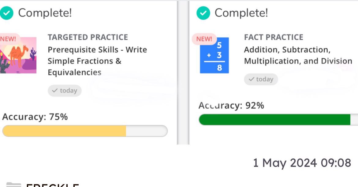 ctrps1's tweet image. 🧮🌟 Shoutout to Mr. Bunting&apos;s P6B class for their dedicated learning using Freckle this week! From targeted practice to fact practice and adaptive practice, they&apos;re sharpening their mental maths and numeracy skills like pros! 👏 #MathsMastery #EdTechInAction 

@LiamRenlearn