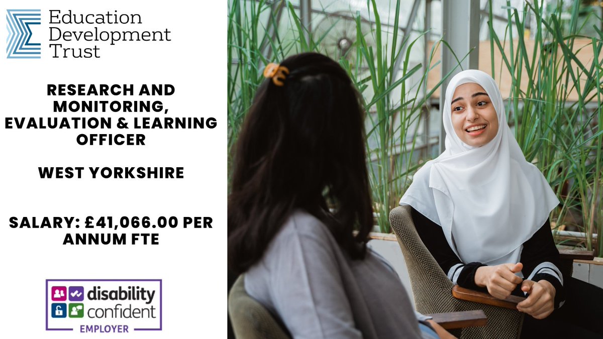 We are recruiting for a Research and Monitoring, Evaluation & Learning Officer, who's role is to lead on the Monitoring, Evaluation & Learning  for the Future Forward  Programme. 
careers.educationdevelopmenttrust.com/vacancies/2715…

#westyorkshire #sheffieldjobs #leedsjobs #wakefieldjobs #contractjobs