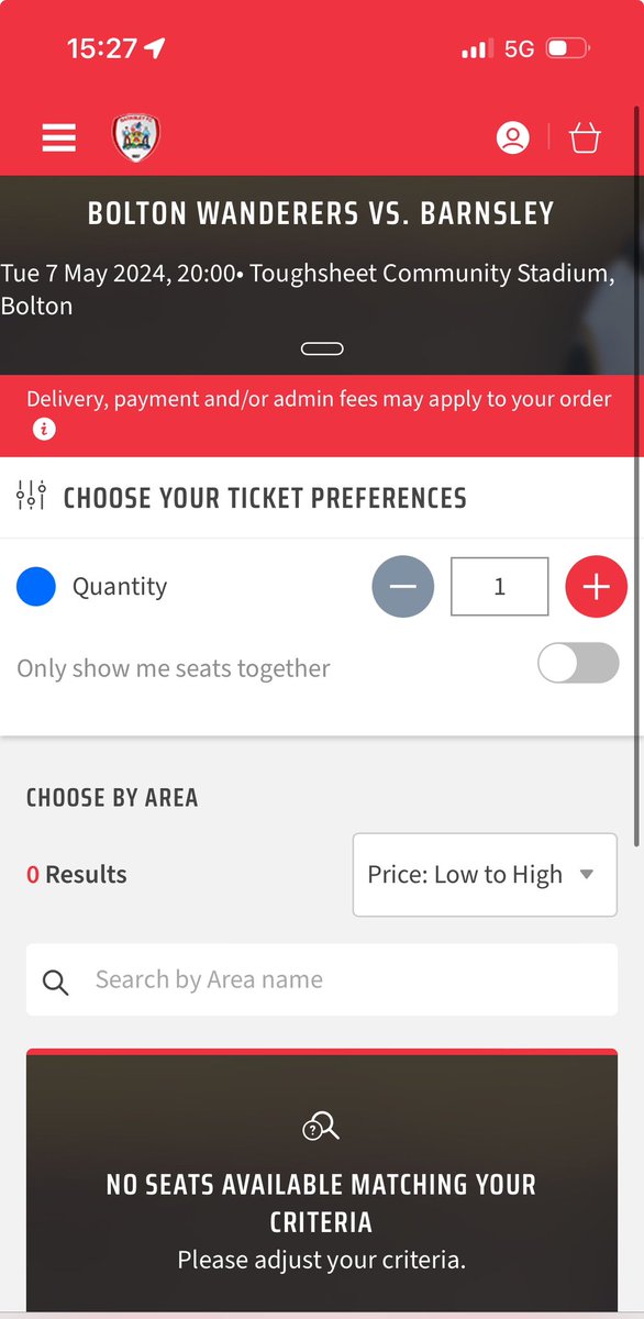 Can’t even buy Bolton tickets online is it only in person you can buy them ?