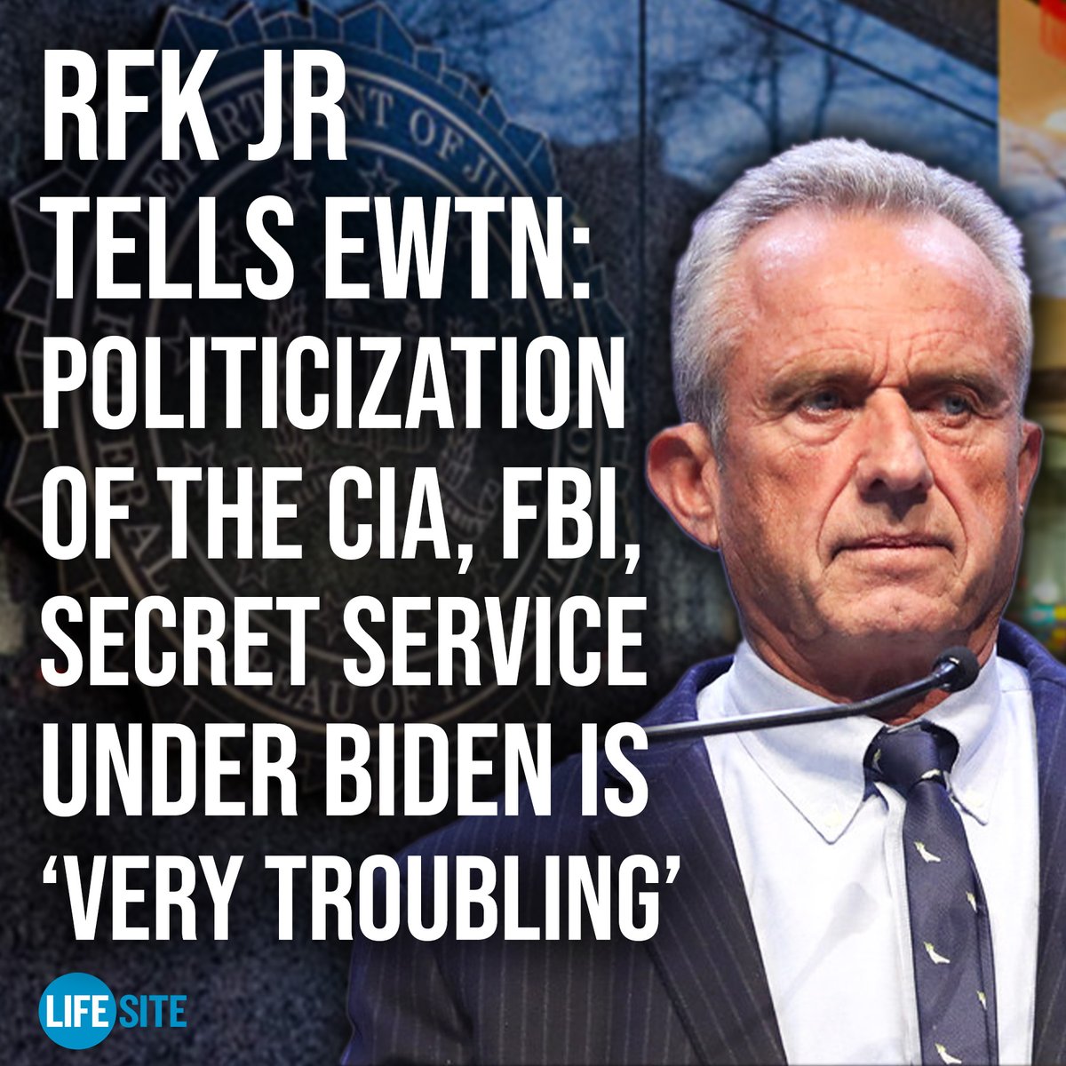 In an interview with @EWTN, @RobertKennedyJr slammed the ‘politicization’ of the US gov’t under @JoeBiden as ‘very, very troubling,’ stating that this has involved unprecedented violations of the Constitution. MORE: lifesitenews.com/news/rfk-jr-te… #Biden #RFKJr #RFK #Elections #news