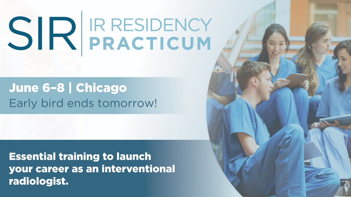 ⚠️ Early bird pricing ends tomorrow! Excel in your first years of practice and join us June 6–8 in Chicago for the IR Residency Practicum. Sign up with early bird pricing before May 2! Hotel room block closes May 9. brnw.ch/21wJlXC